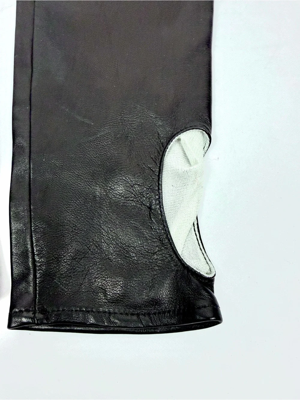 Hilts Willard Long Leather Fingerless Gloves Above Elbow Silk Lined M Black